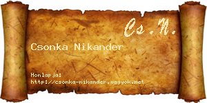 Csonka Nikander névjegykártya